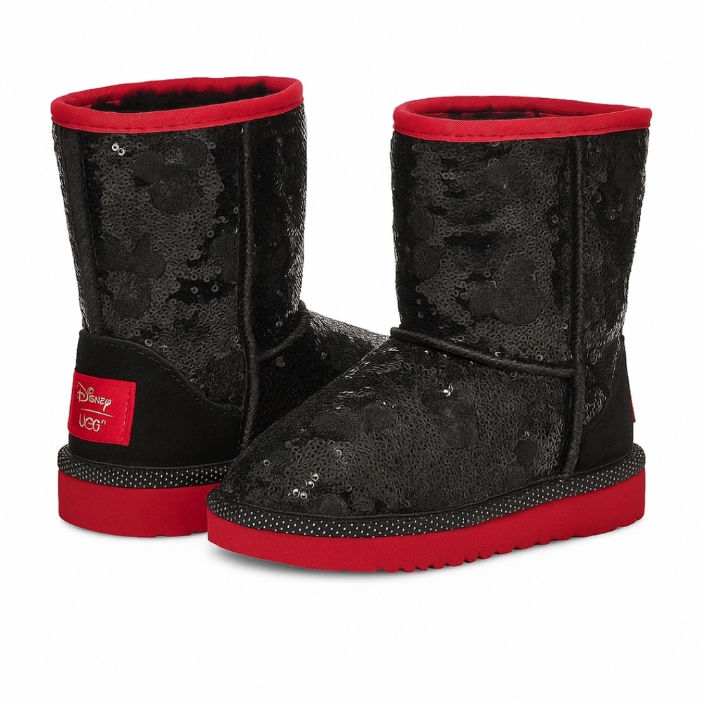 Disney Kids Sparkly Black and Red Boots